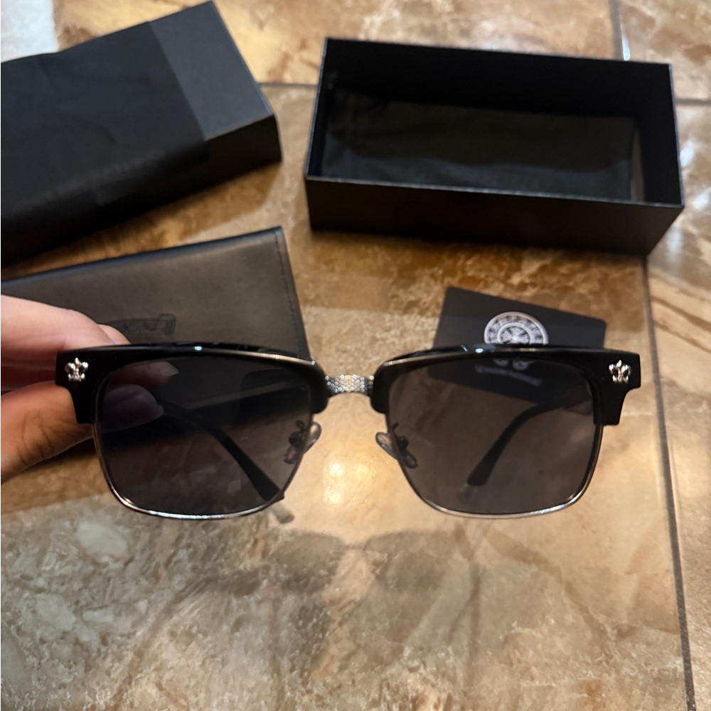 Chrome Hearts Black and Silver Sunglasses